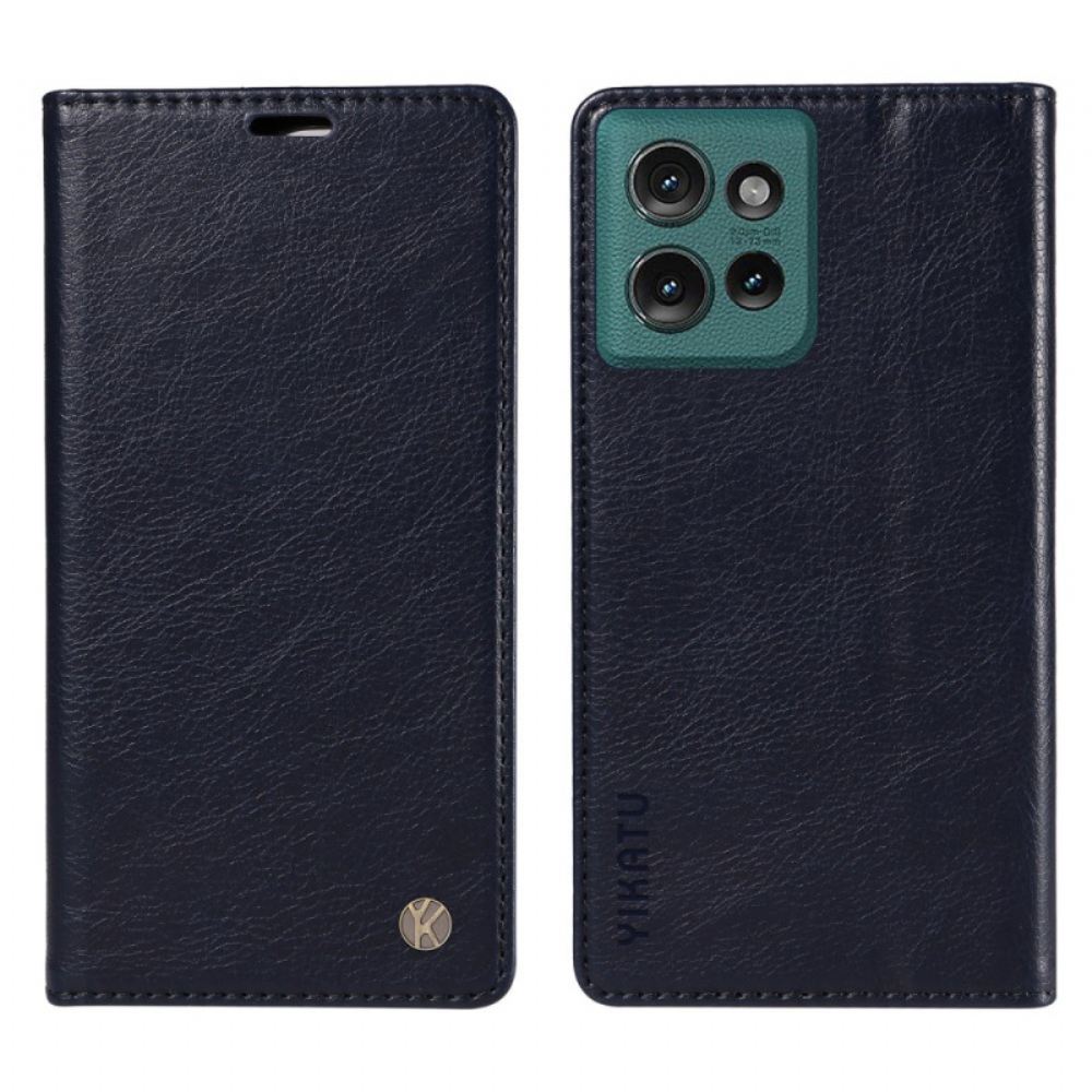 Kožené Pouzdro Folio Motorola Edge 50 Vintage Yikatu