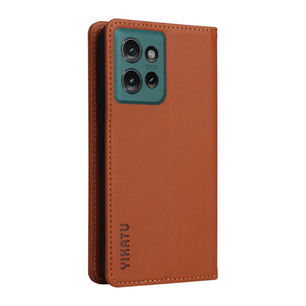 Kožené Pouzdro Folio Motorola Edge 50 Yikatu