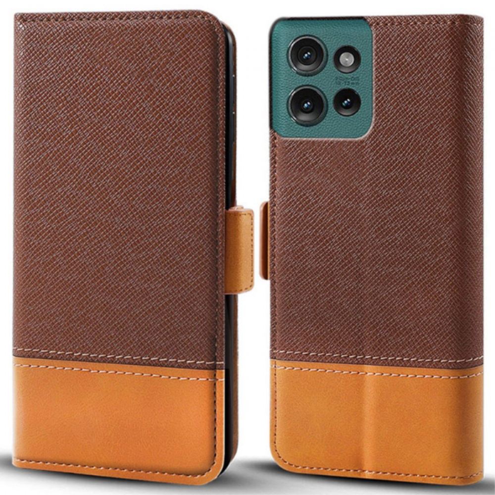 Kožený Kryt Motorola Edge 50 Bi-textura