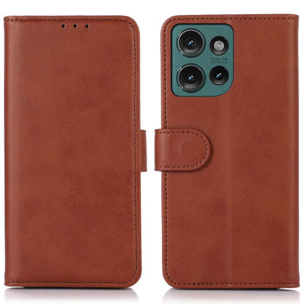 Kožený Kryt Motorola Edge 50 Kožený Efekt
