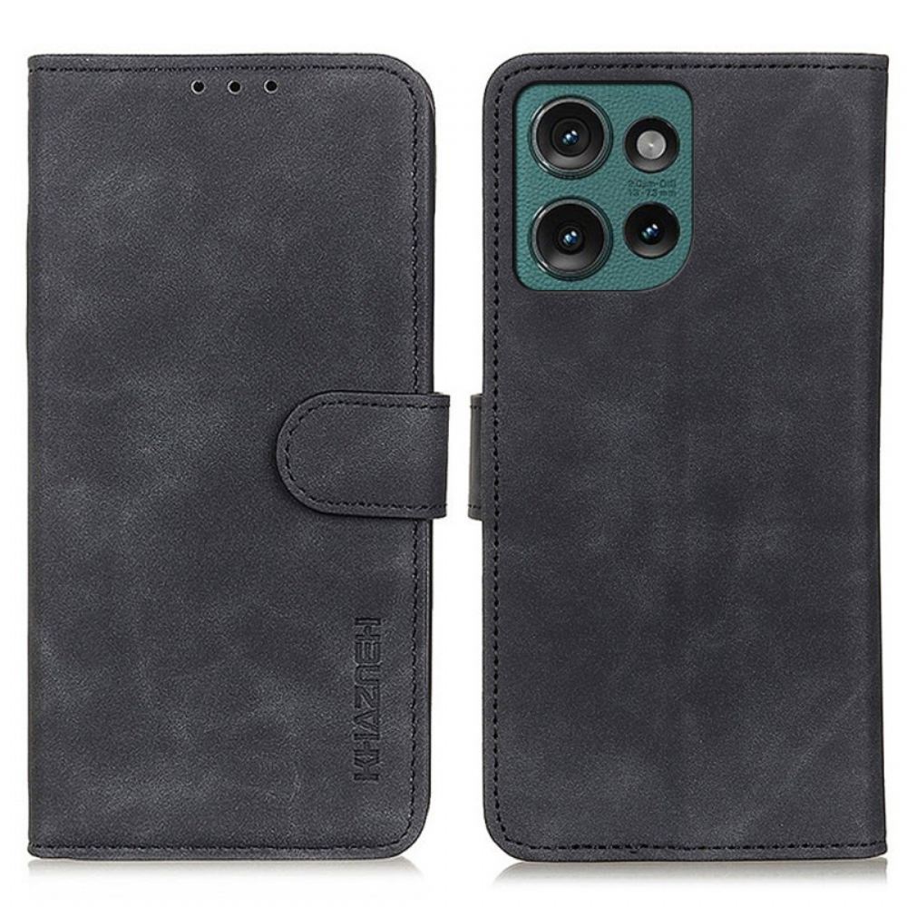 Kožený Kryt Motorola Edge 50 Khazneh Suede Effect