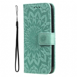 Kožený Kryt Motorola Edge 50 Mandala S Popruhem