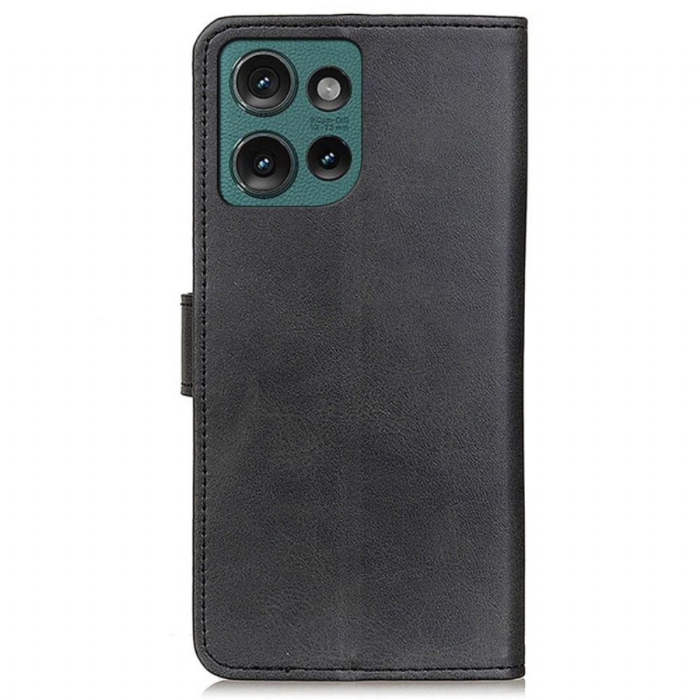 Kožený Kryt Motorola Edge 50 Matná Umělá Kůže
