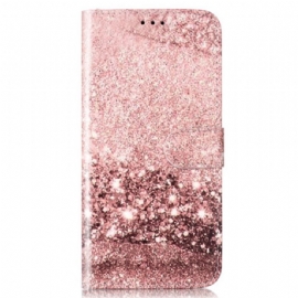 Kožený Kryt Motorola Edge 50 Mramor Z Růžového Zlata