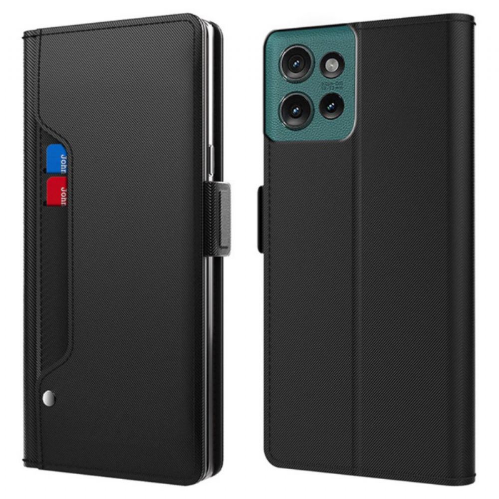 Kožený Kryt Motorola Edge 50 Odnímatelný Držák Karty