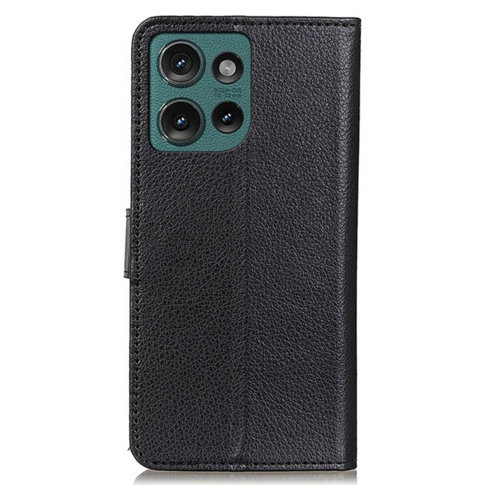 Kožený Kryt Motorola Edge 50 Tradiční Umělá Kůže