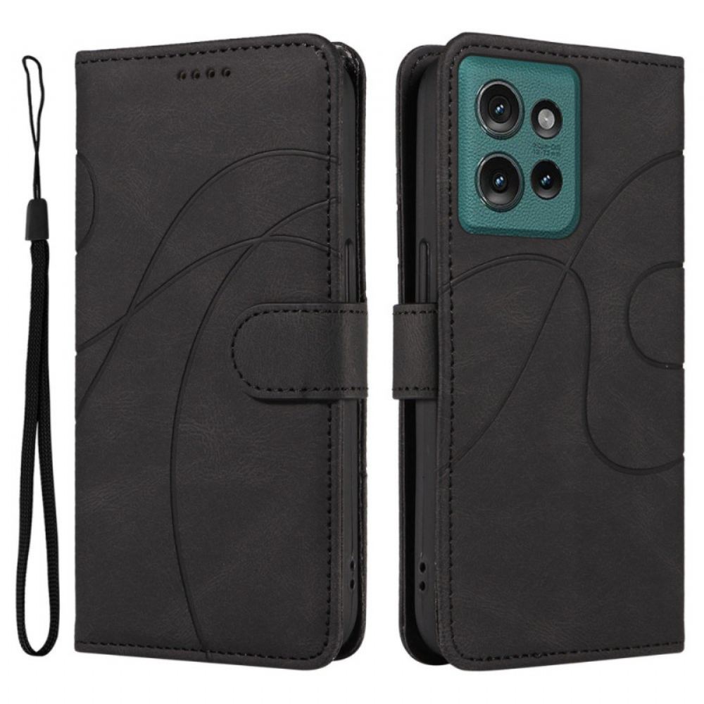 Kožený Kryt Motorola Edge 50 Vlnovky