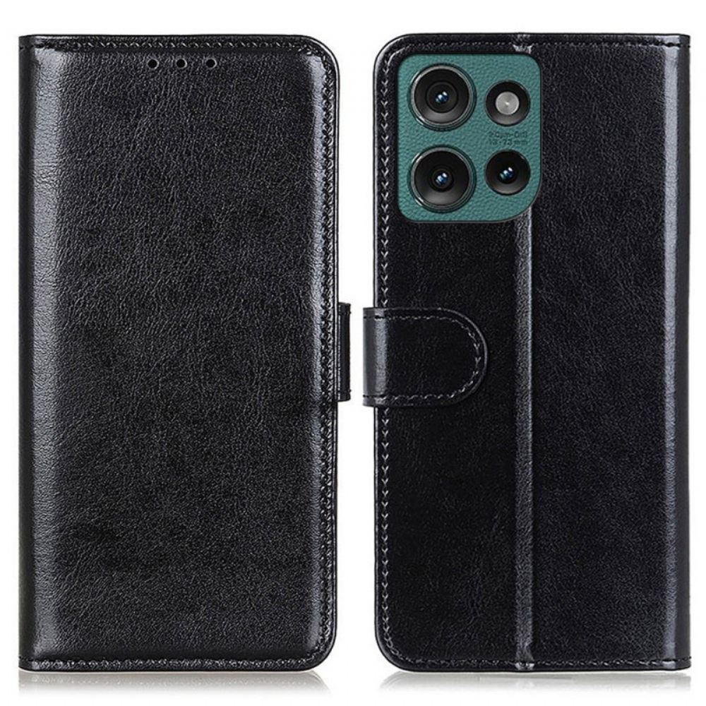 Kožený Kryt Motorola Edge 50 Voskovaná Imitace Kůže