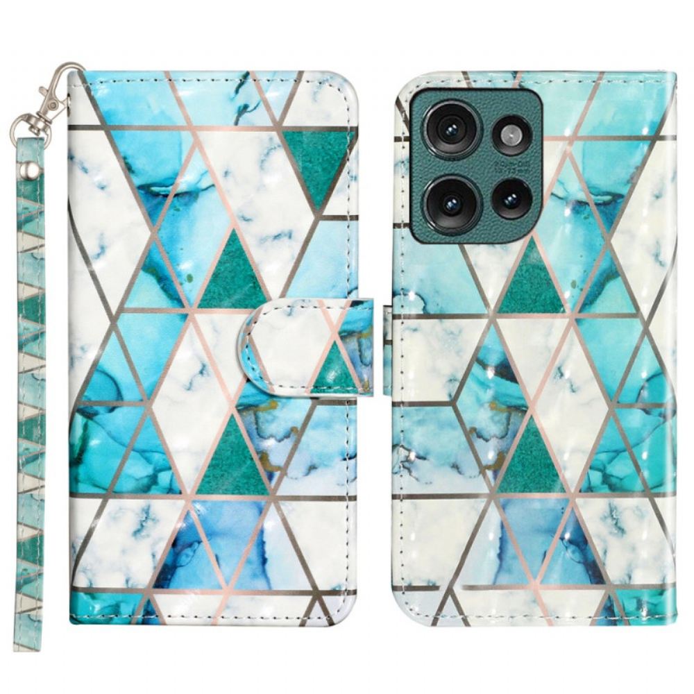 Kožený Kryt Motorola Edge 50 Zelený Mramor