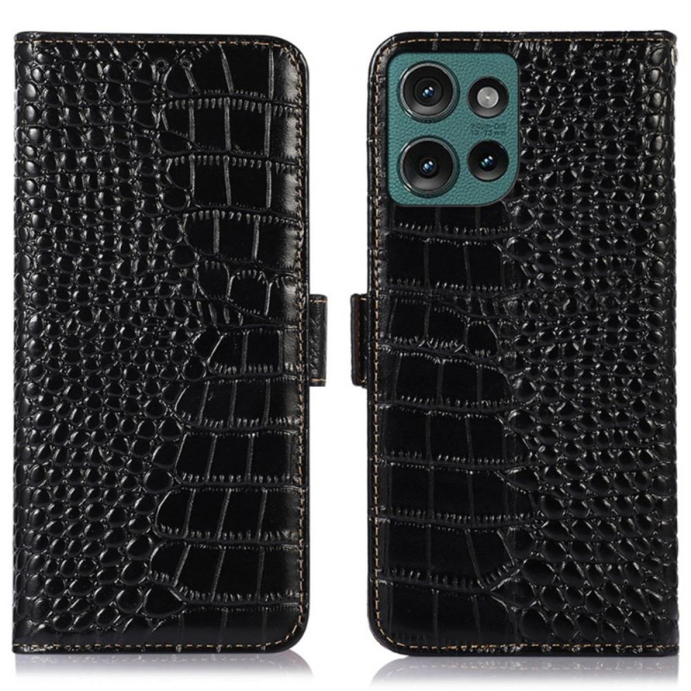 Peněženková Pouzdra Motorola Edge 50 Krokodýlí Textura