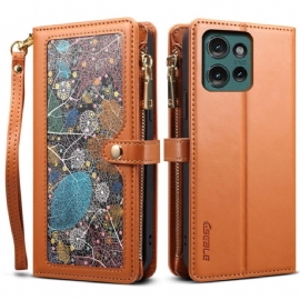 Peněženková Pouzdra Motorola Edge 50 Kryty Na Mobil Galaxy Series Eseble