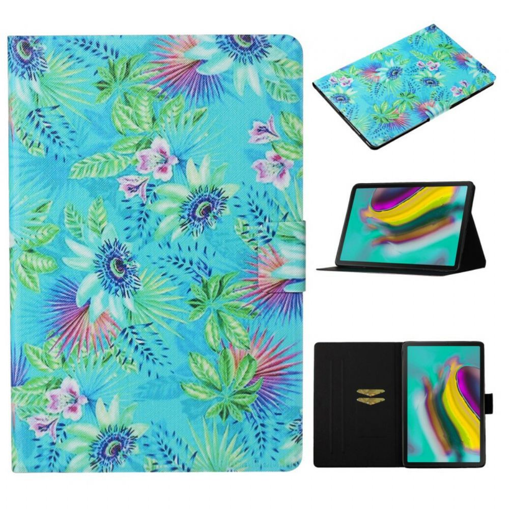 Flipové Pouzdro Na Samsung Galaxy Tab S5e Květiny A Listy
