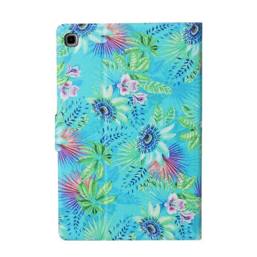 Flipové Pouzdro Na Samsung Galaxy Tab S5e Květiny A Listy