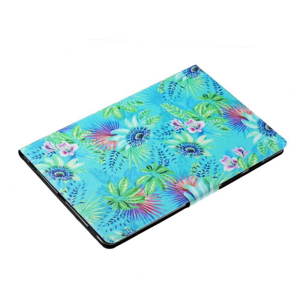 Flipové Pouzdro Na Samsung Galaxy Tab S5e Květiny A Listy