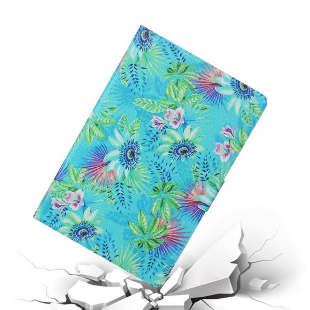 Flipové Pouzdro Na Samsung Galaxy Tab S5e Květiny A Listy