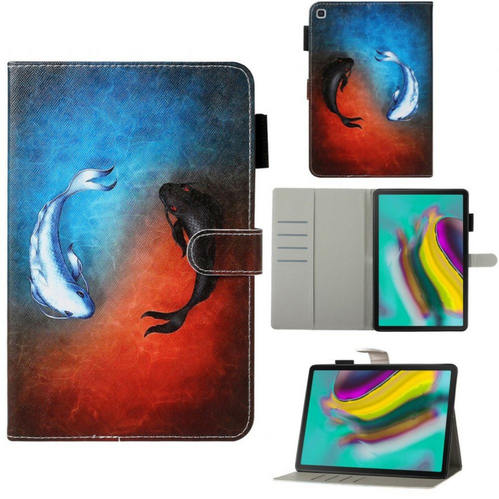 Kožené Pouzdro Na Samsung Galaxy Tab S5e Ryby