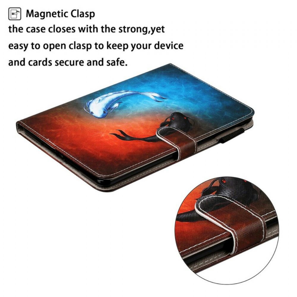 Kožené Pouzdro Na Samsung Galaxy Tab S5e Ryby