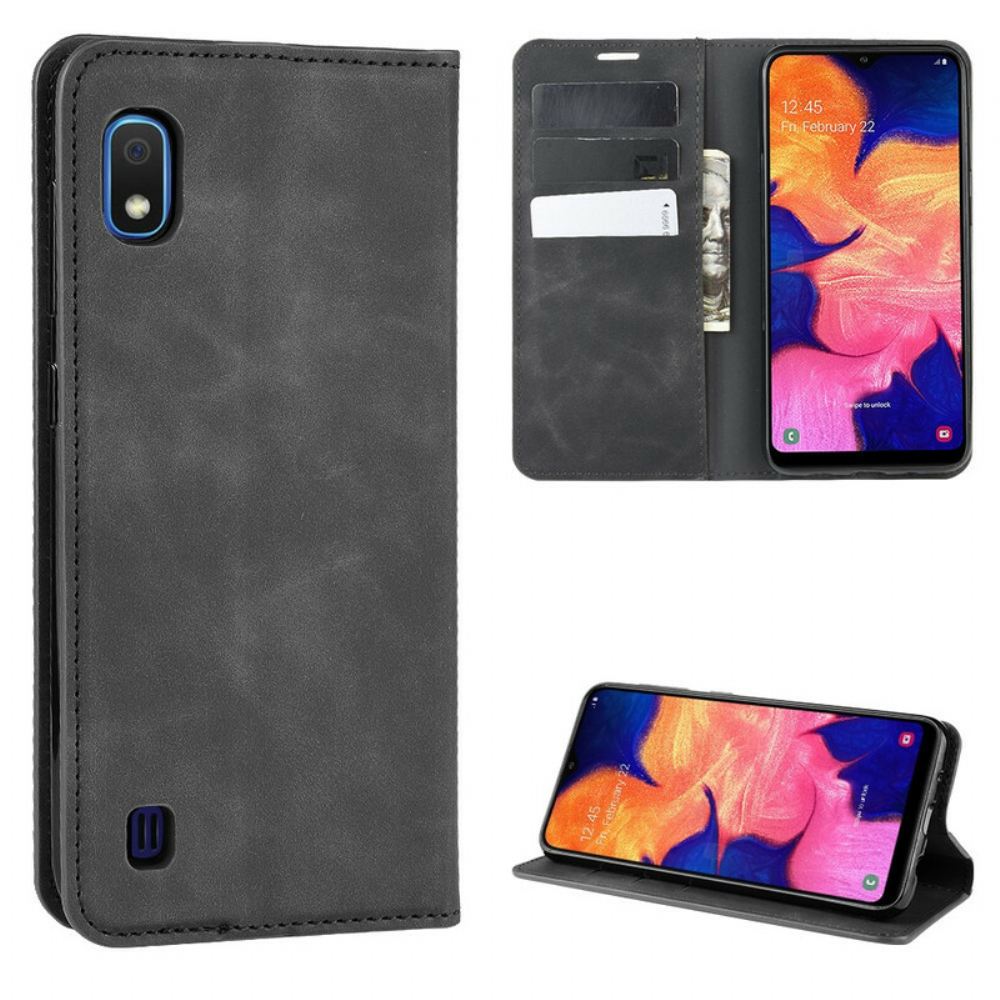 Kryty Na Mobil Na Samsung Galaxy A10 Flipové Pouzdro Efekt Měkké Kůže