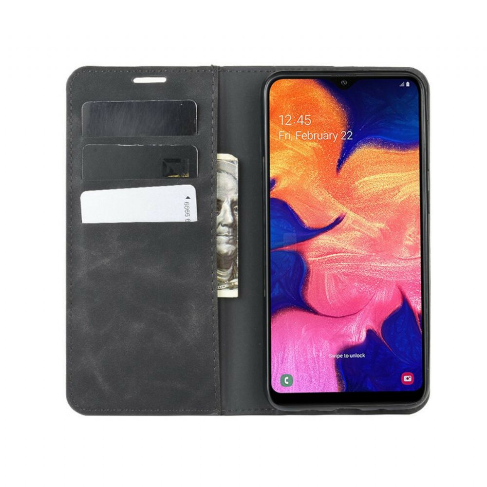 Kryty Na Mobil Na Samsung Galaxy A10 Flipové Pouzdro Efekt Měkké Kůže