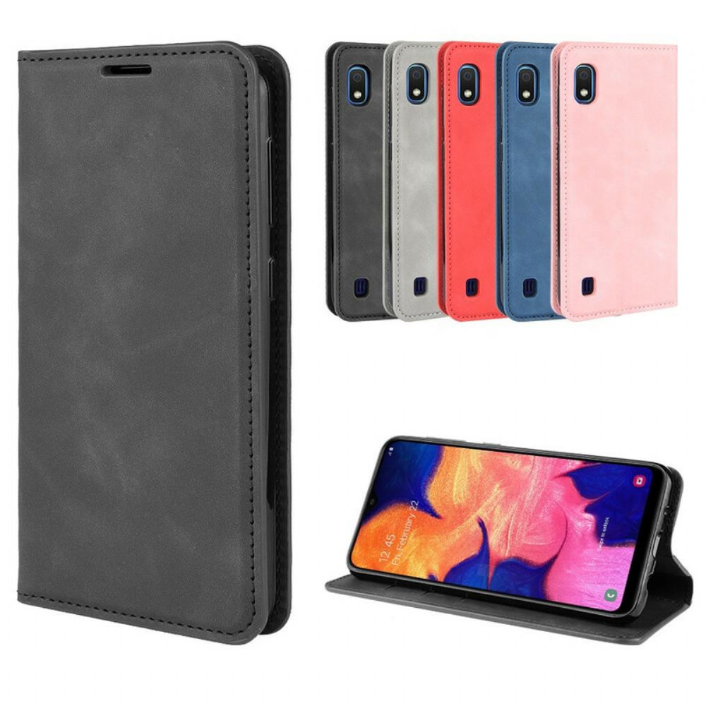 Kryty Na Mobil Na Samsung Galaxy A10 Flipové Pouzdro Efekt Měkké Kůže