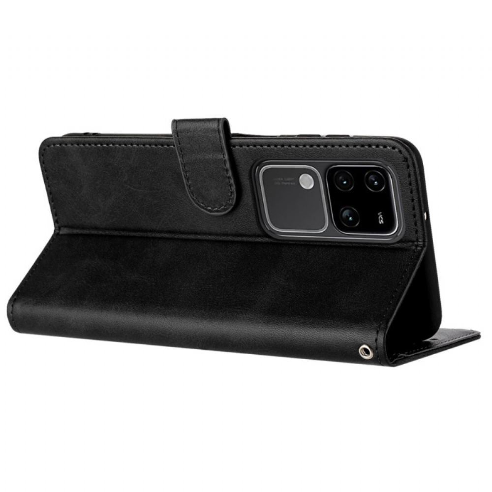 Kožený Kryt Na Vivo V30 5g Kožený Efekt S Řemínkem