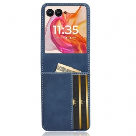 Kryt Na Motorola Razr Plus 2024 Kožený Držák Karet S Efekty