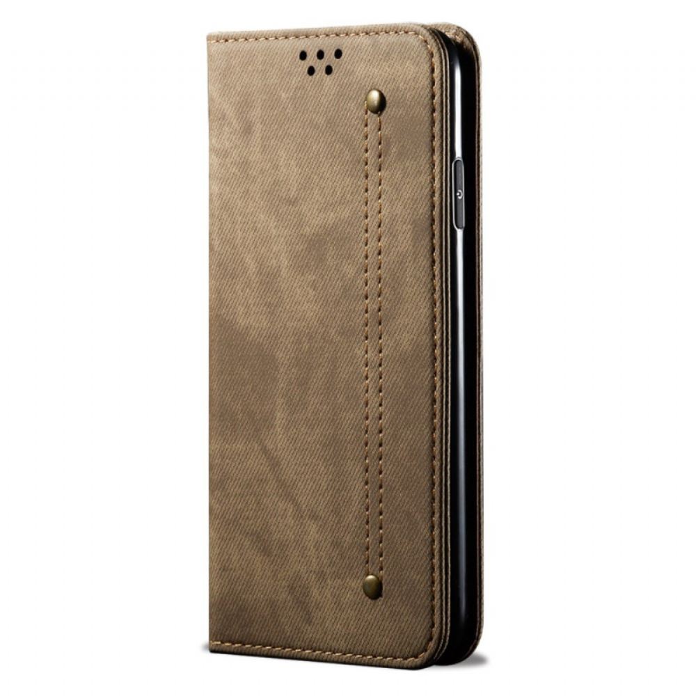 Kožené Pouzdro Folio Na Xiaomi 14 Džínová Tkanina