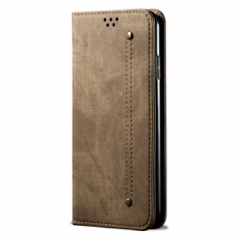 Kožené Pouzdro Folio Na Xiaomi 14 Džínová Tkanina