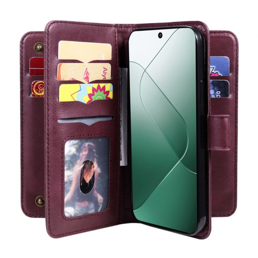 Kožený Kryt Na Xiaomi 14 10 Držitelů Karet