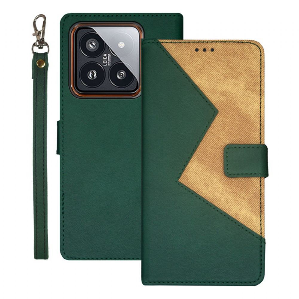 Kožený Kryt Na Xiaomi 14 Dvoubarevný Idewei