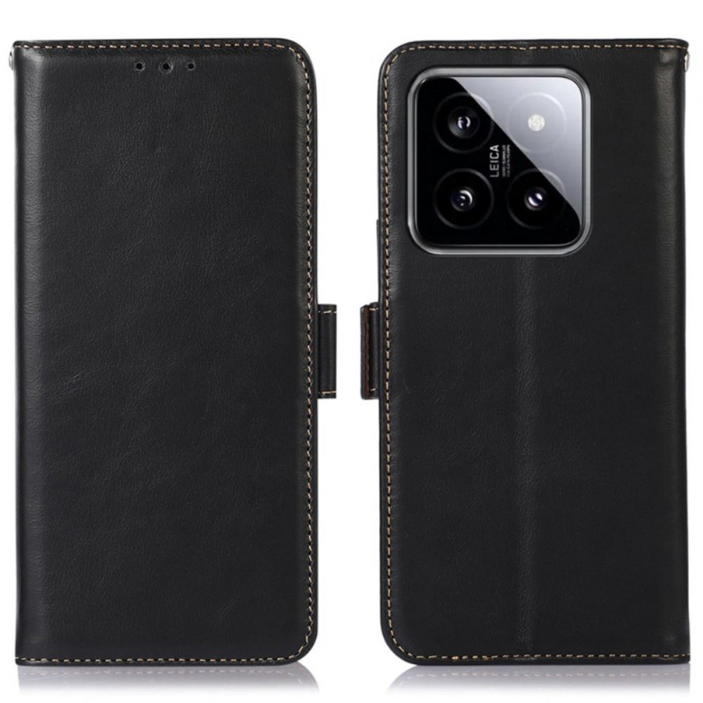 Kožený Kryt Na Xiaomi 14 S Blokováním Rfid