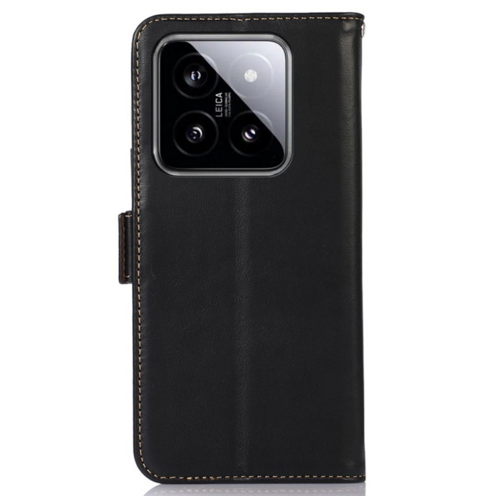 Kožený Kryt Na Xiaomi 14 S Blokováním Rfid