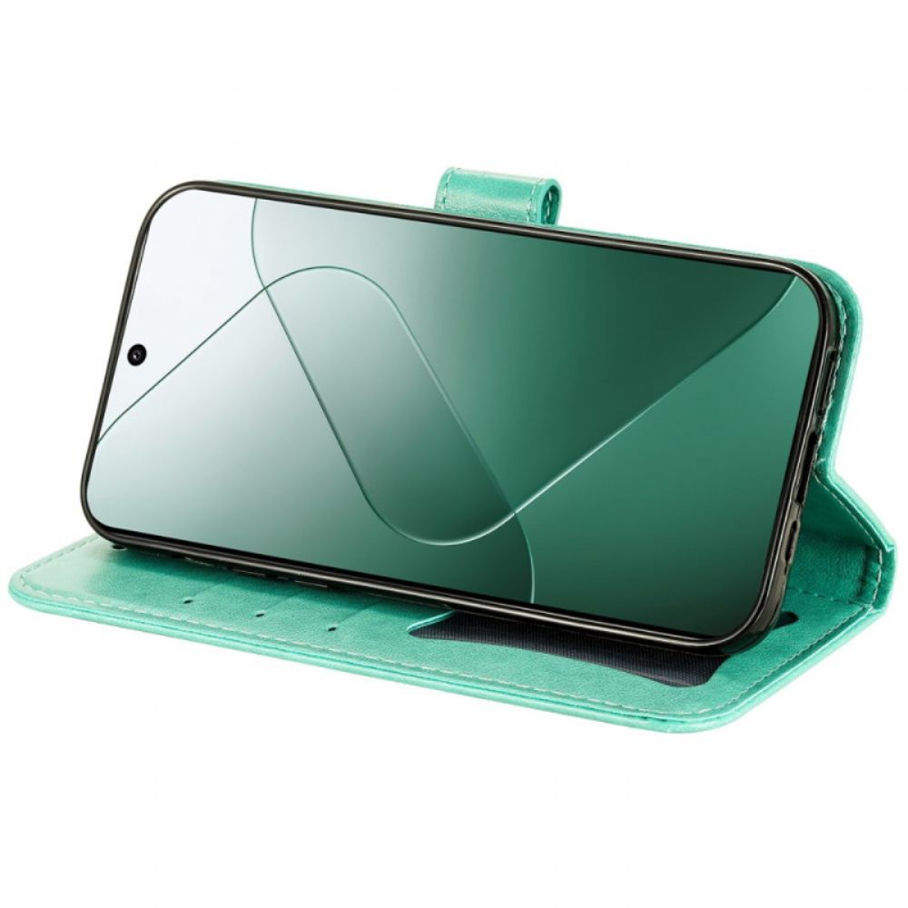 Kožený Kryt Na Xiaomi 14 Tisk Mandaly