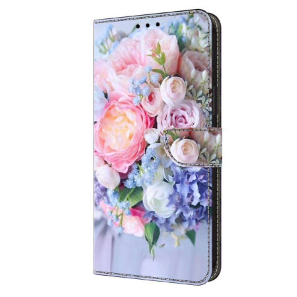 Kožený Kryt Xiaomi 14 Barevné Květiny