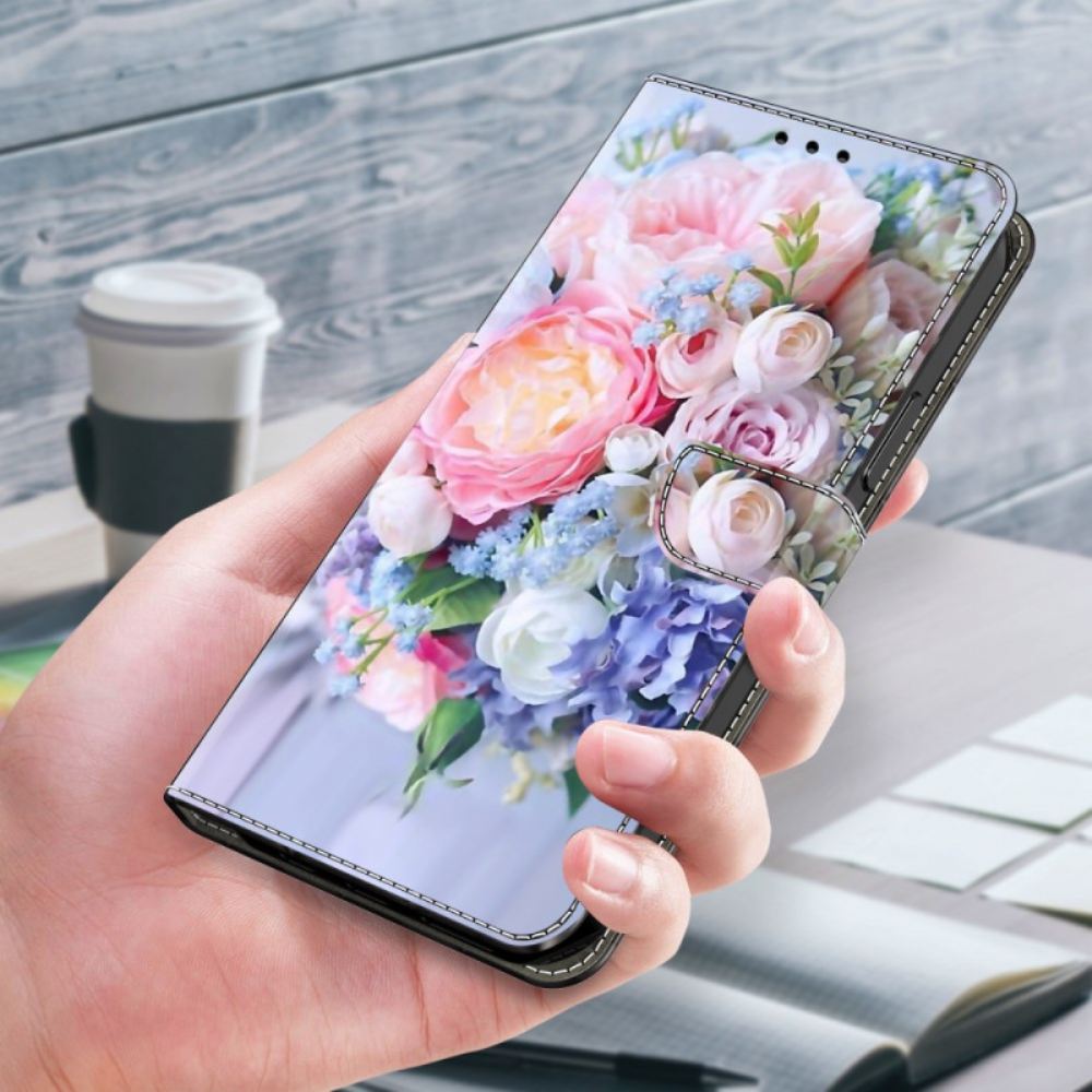 Kožený Kryt Xiaomi 14 Barevné Květiny