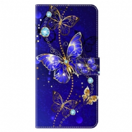 Kožený Kryt Xiaomi 14 Diamantoví Motýli