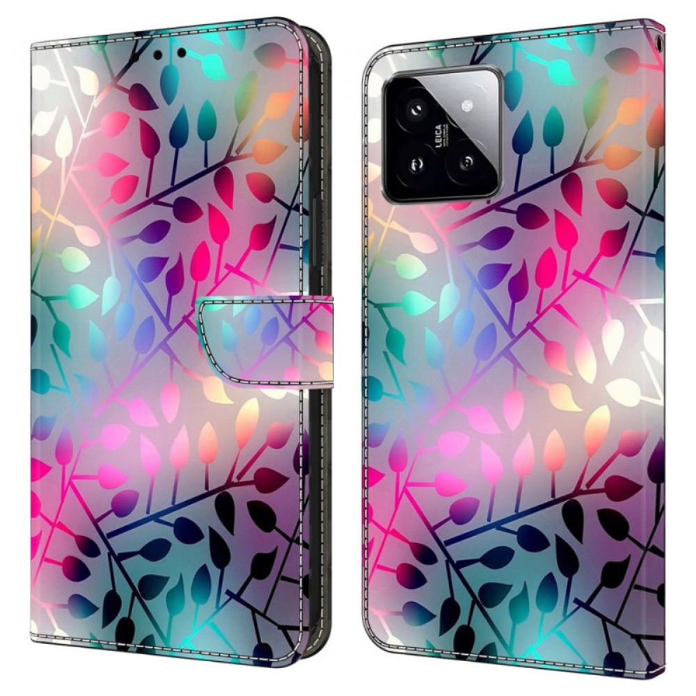 Kožený Kryt Xiaomi 14 Javorové Listy
