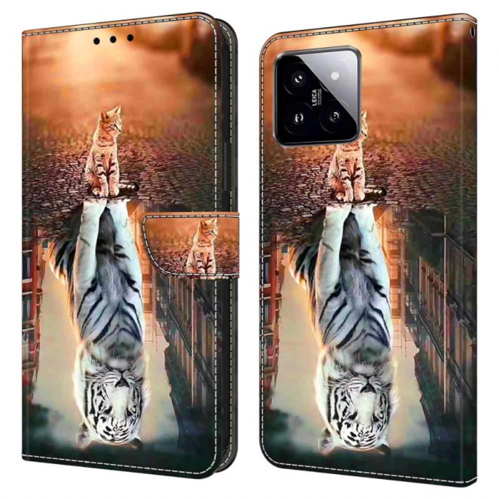 Kožený Kryt Xiaomi 14 Kotěcí Sen