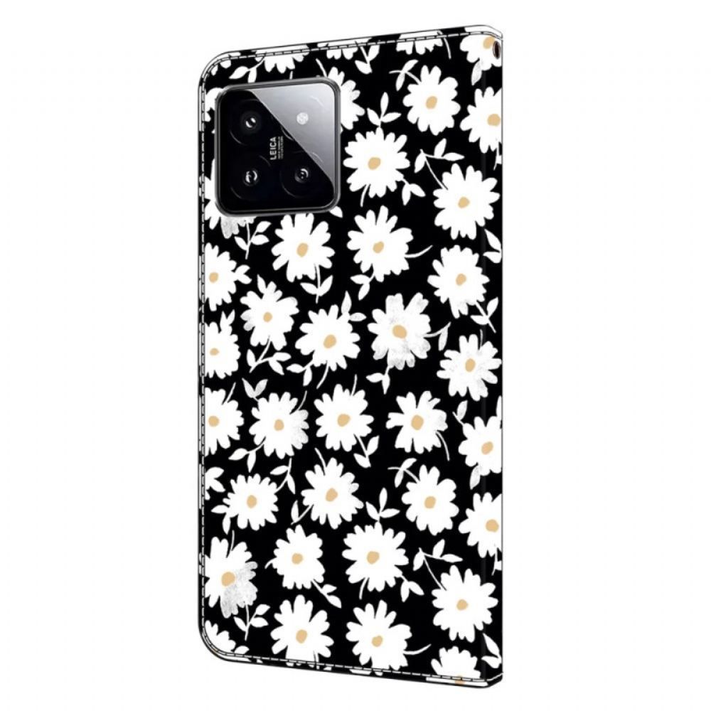 Kožený Kryt Xiaomi 14 Květinová
