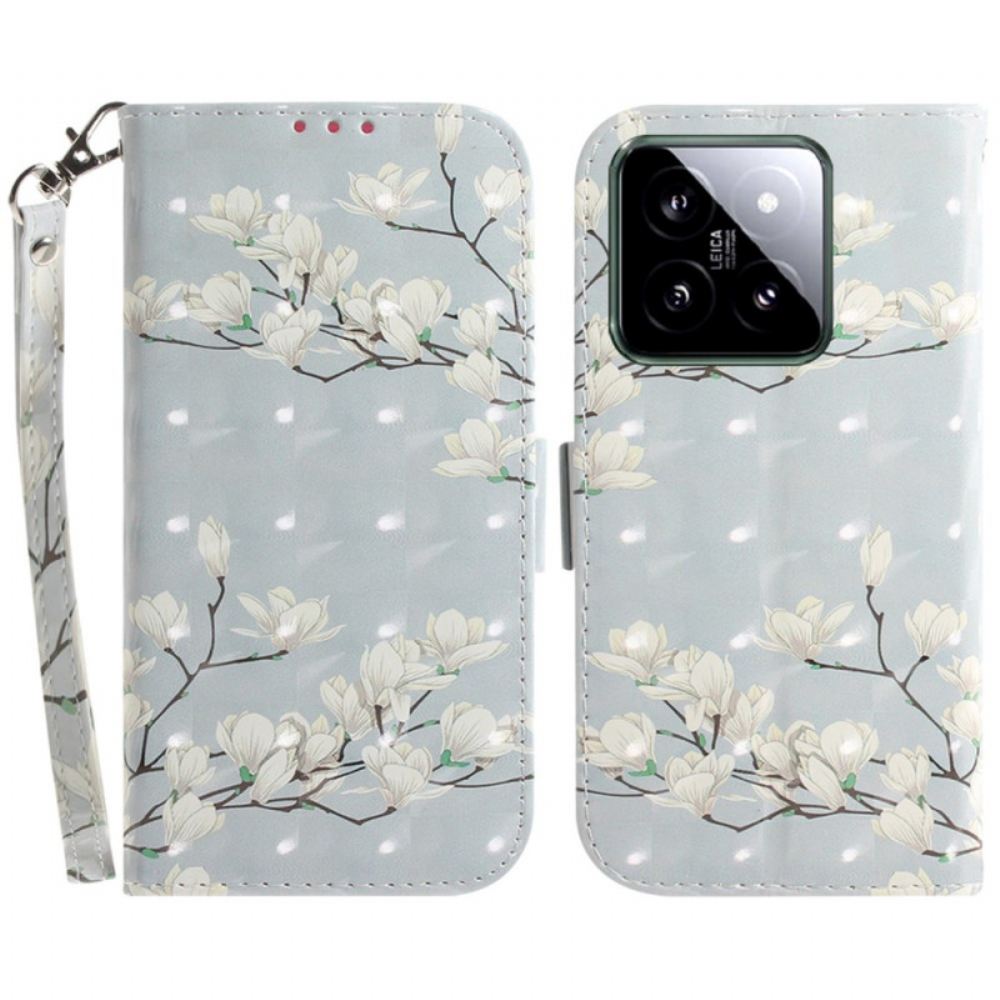 Kožený Kryt Xiaomi 14 Magnolie S Popruhem