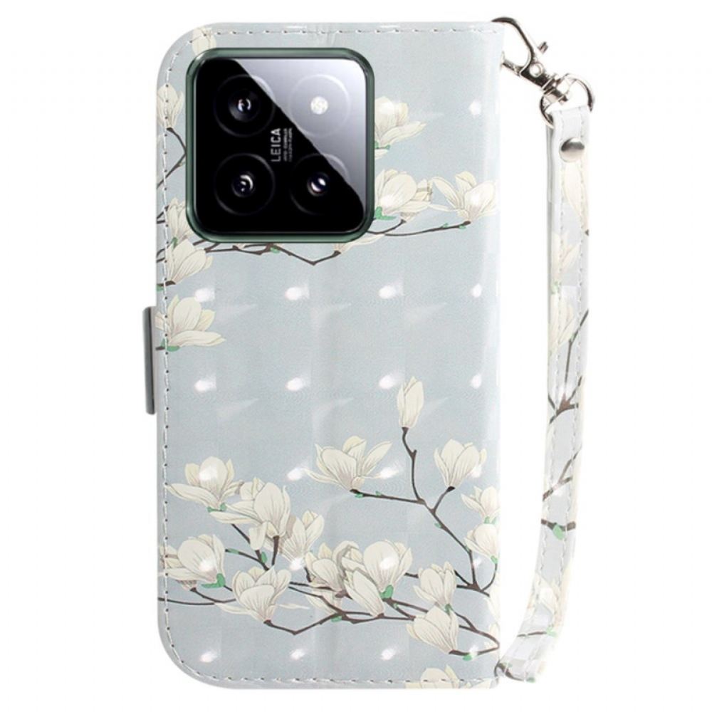 Kožený Kryt Xiaomi 14 Magnolie S Popruhem