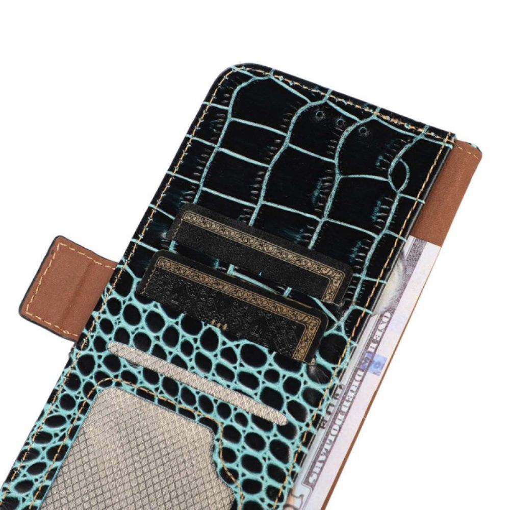 Kožený Kryt Xiaomi 14 S Blokováním Crocodile Rfid