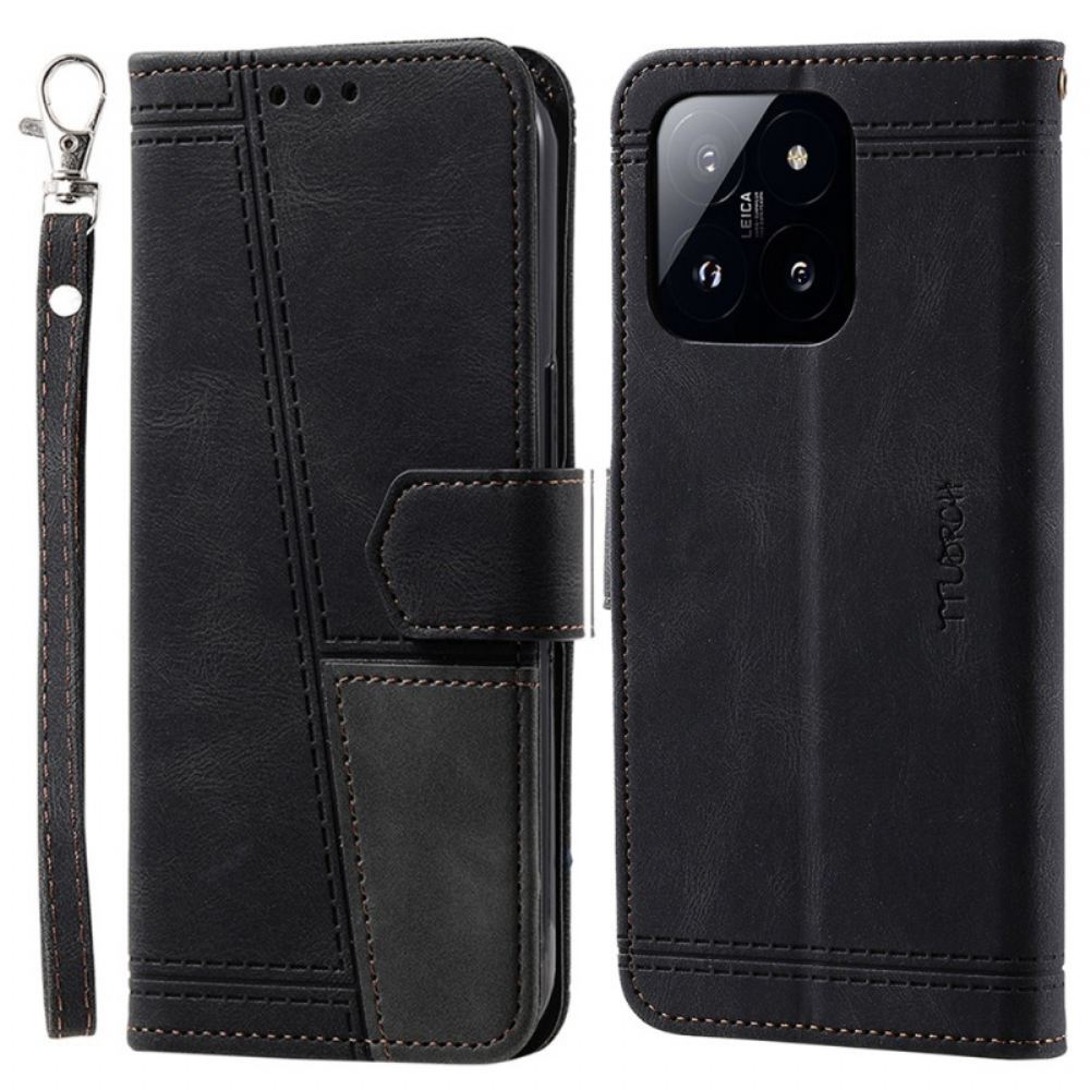 Kožený Kryt Xiaomi 14 S Blokováním Rfid Ttudrch
