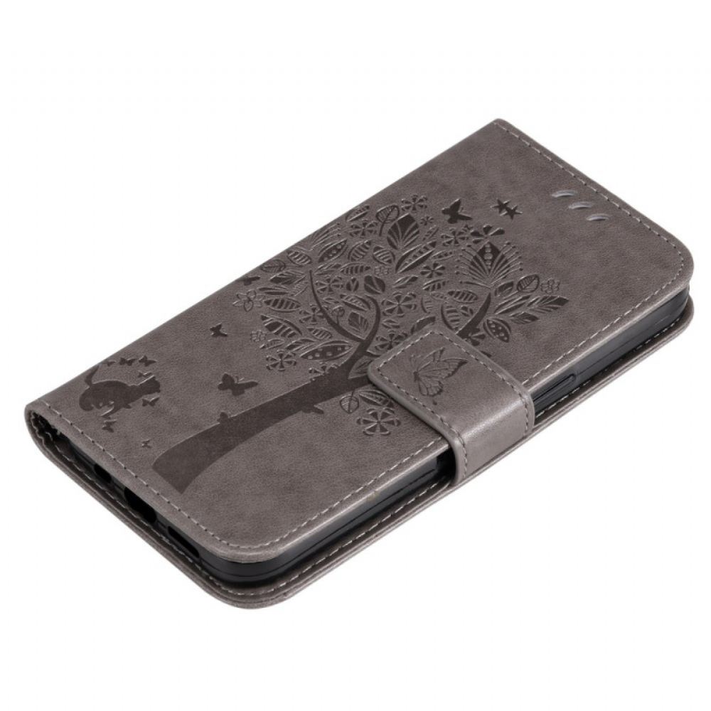 Kožený Kryt Xiaomi 14 Strom Kočky A Lanka