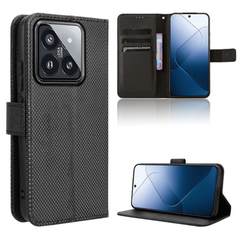 Kožený Kryt Xiaomi 14 Tečkovaná Textura