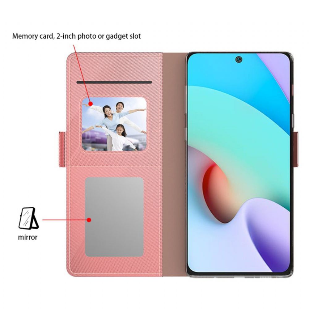 Kožený Kryt Xiaomi 14 Zrcadlový A Odnímatelný Držák Karty