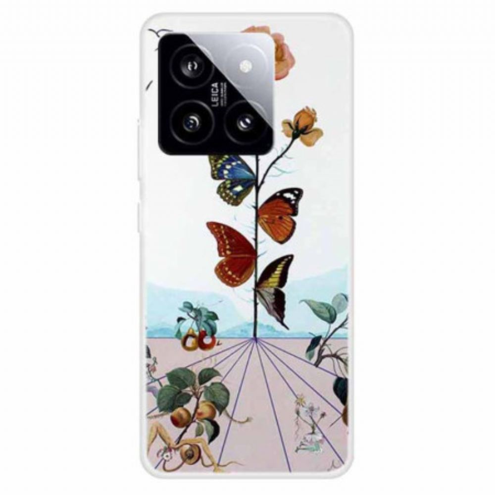 Kryt Xiaomi 14 Květiny Motýli