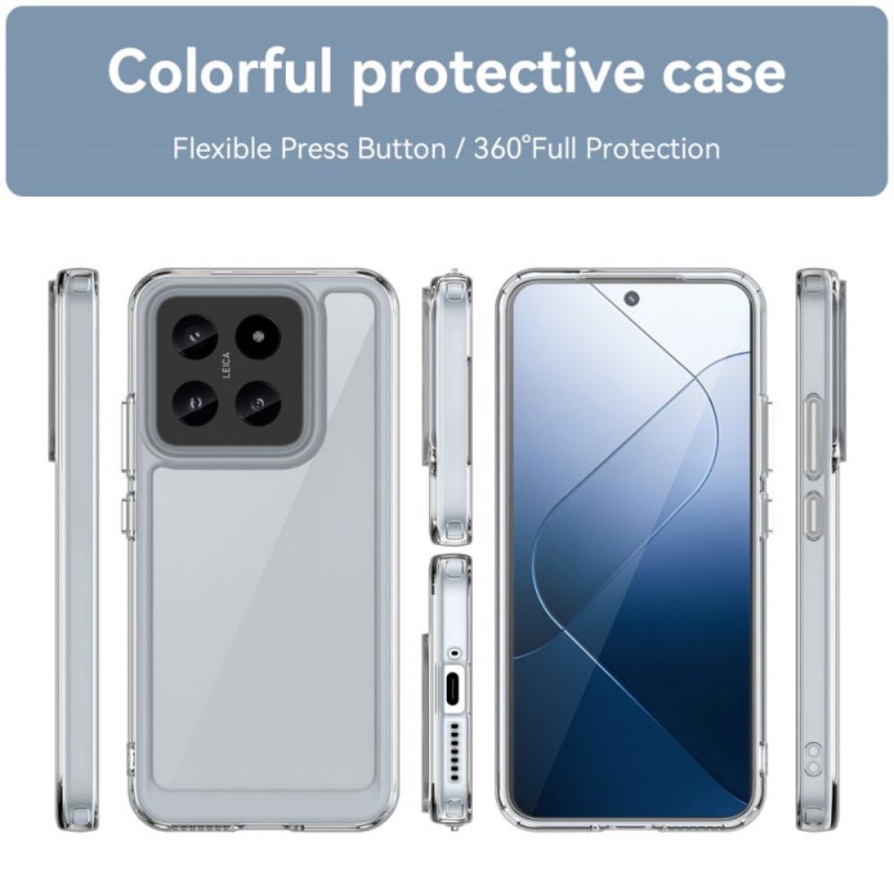 Kryt Xiaomi 14 Průhledná Galvanicky Pokovená Tlačítka