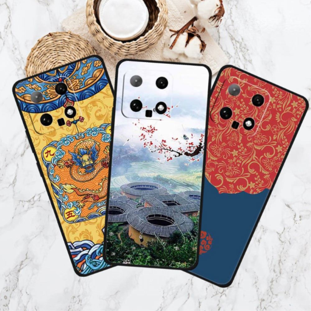 Kryt Xiaomi 14 S Tiskem Etnického Vzoru - Bohatství / Červená
