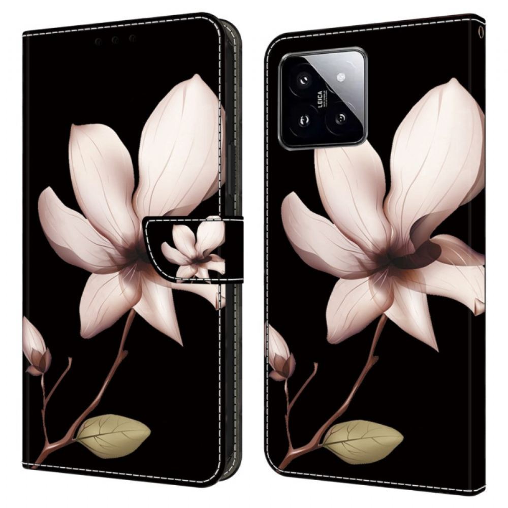 Peněženková Pouzdra Xiaomi 14 Kryty Na Mobil Růžový Květ